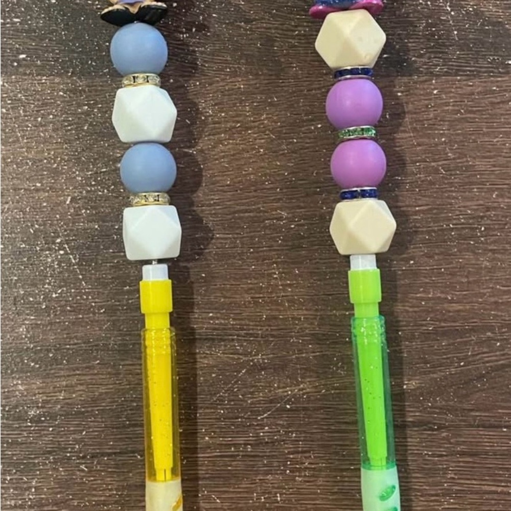 Disney Beaded Kids Pens - Purple and Green